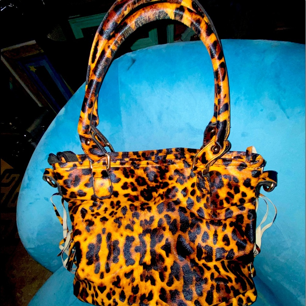 Fringe Leopard Purse